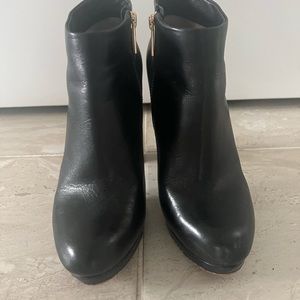 Michael Kors black leather booties